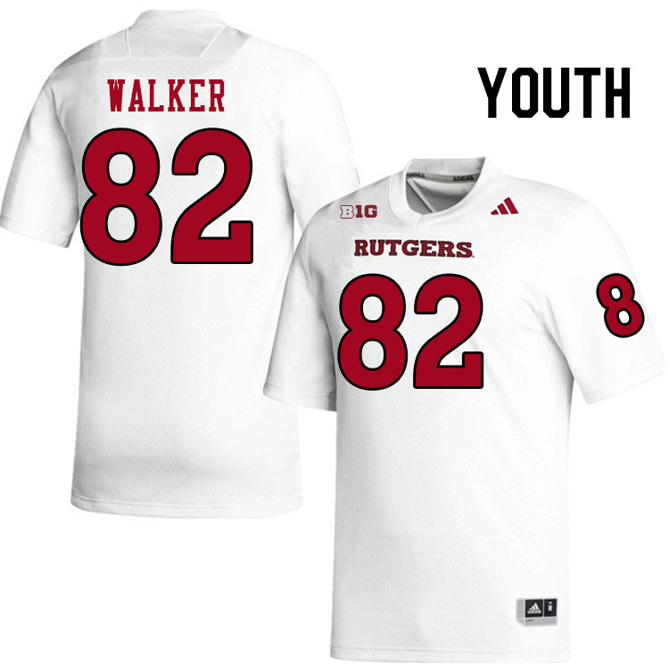 Youth #82 Jordan Walker Rutgers Scarlet Knights 2024 College Football Jerseys Stitched-White